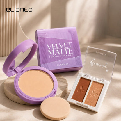 Elianto Velvet Matte Compact Powder + Brownies Contour Kit