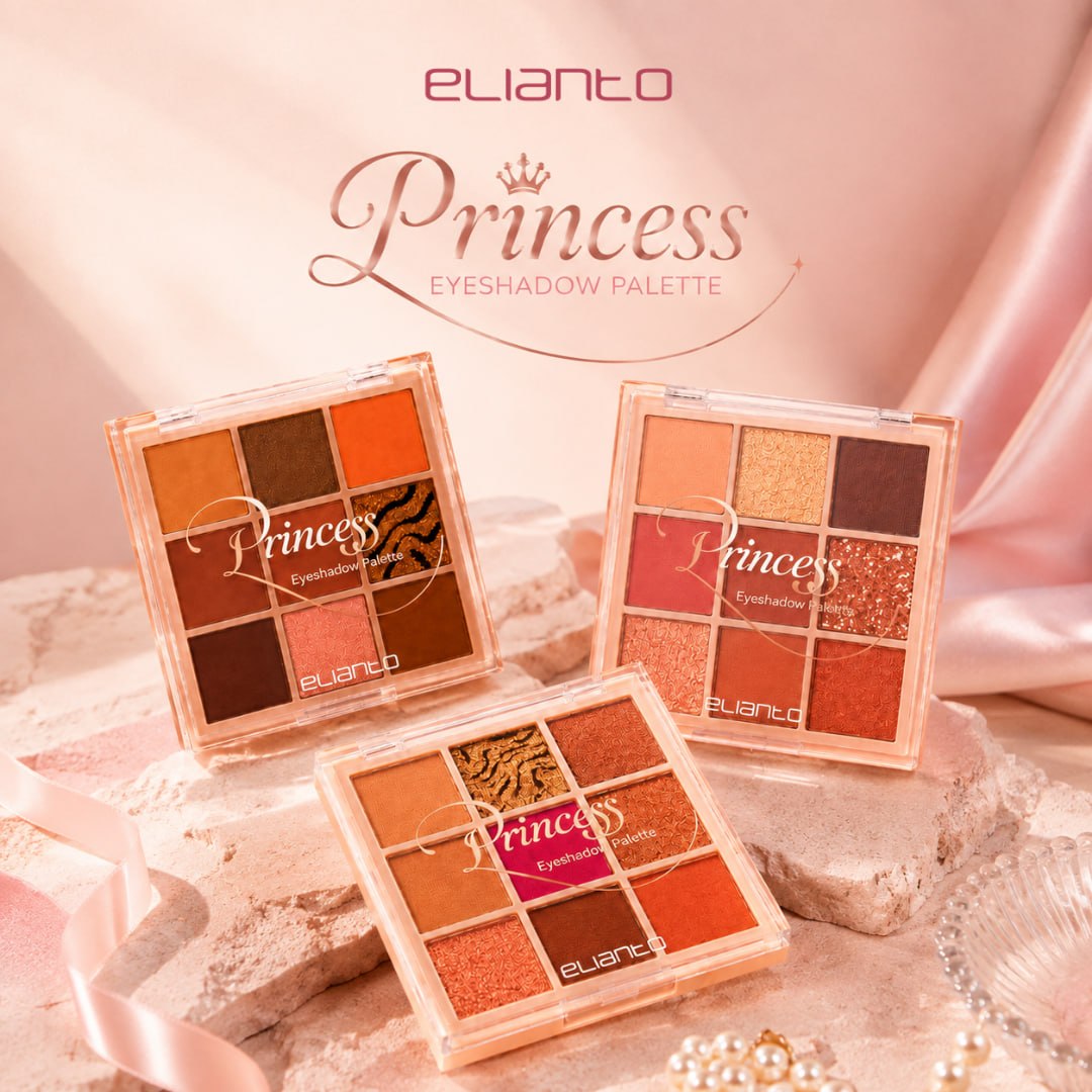 Elianto 9 Pallette Princess Eyeshadow (Pigmented Colors)