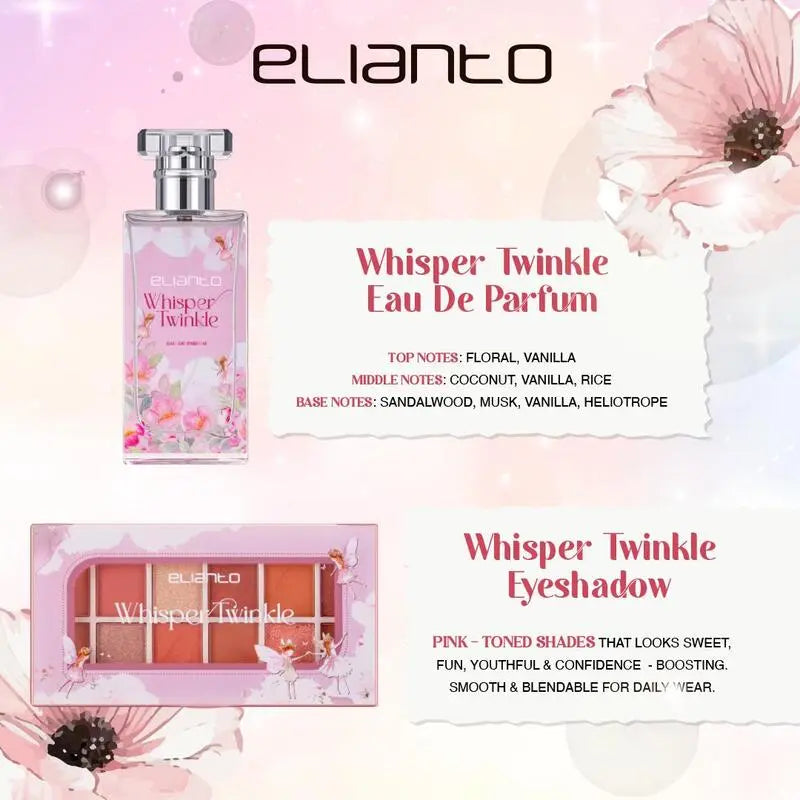 Elianto Whisper Gift Set – Perfume & 10 Color Eyeshadow, Perfect Gift for Her