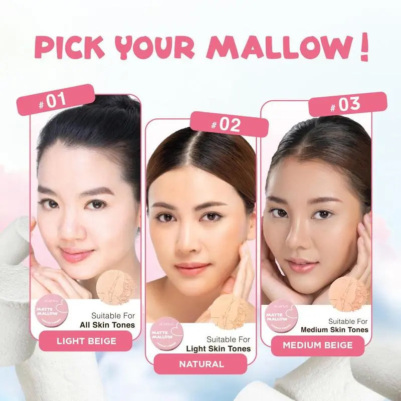 Elianto Matte Mallow Compact Powder | Ringan Lembut | Lightweight | Smooth Formula
