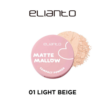 Elianto Matte Mallow Compact Powder - Lightweight & Smooth Formula