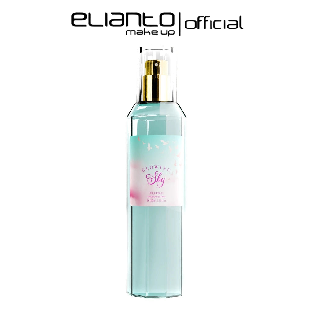 Glowing Sky Fragrance Mist bottle with warm oriental scent – elegant and sophisticated body spray