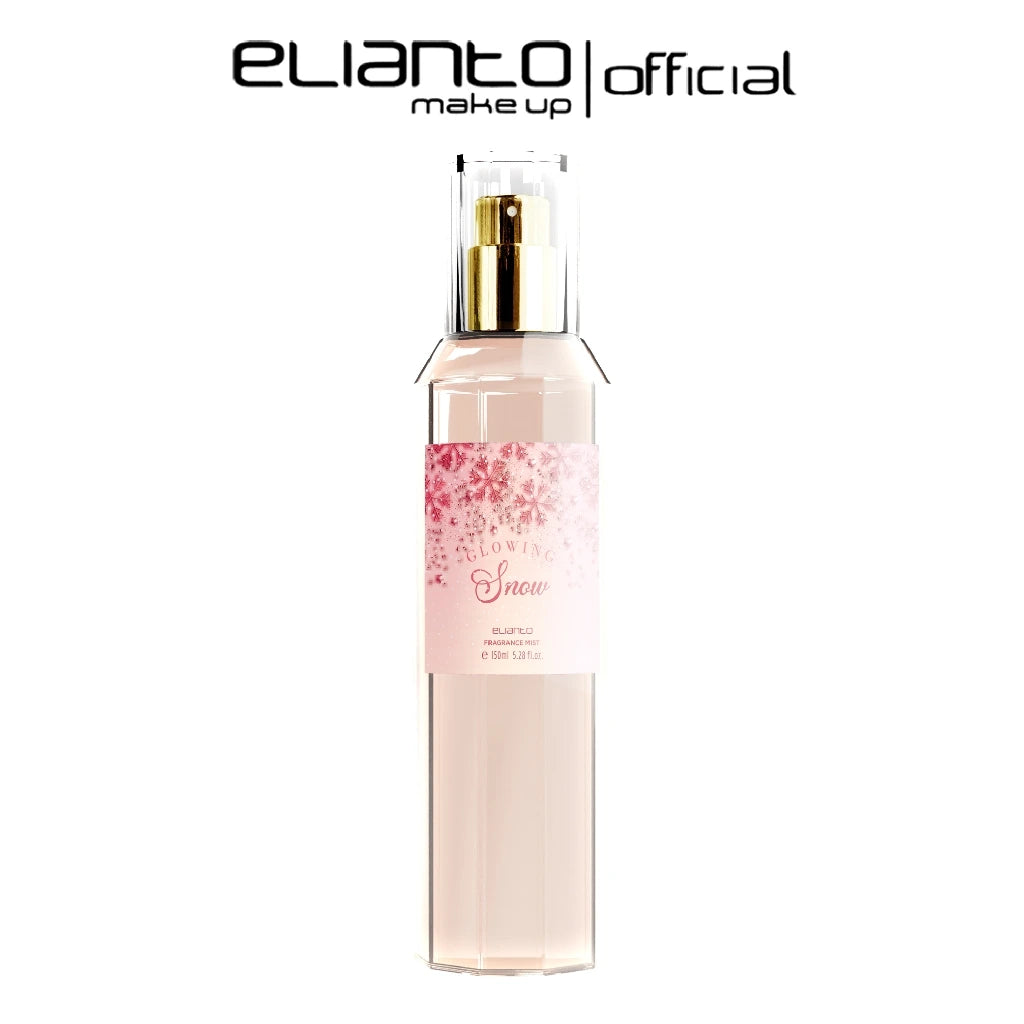 Glowing Snow Fragrance Mist bottle with sweet fruity scent, perfect for daily wear – feminine and refreshing body spray
