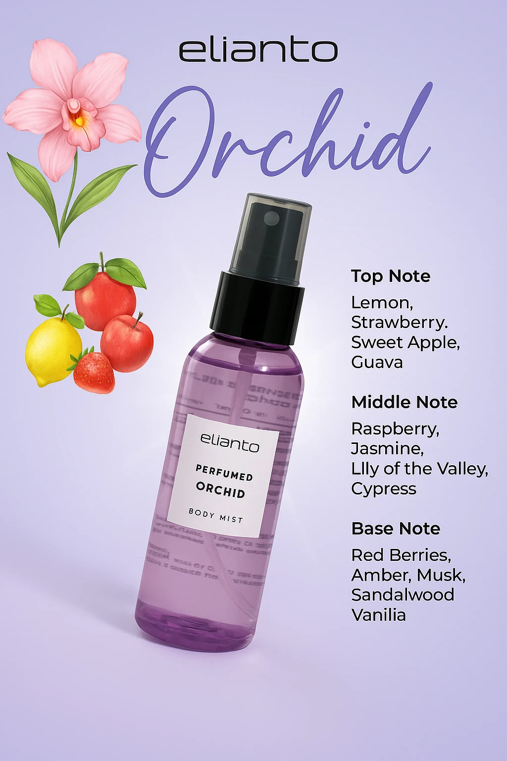 Orchid Body Mist - Elianto - deep and sensual scent