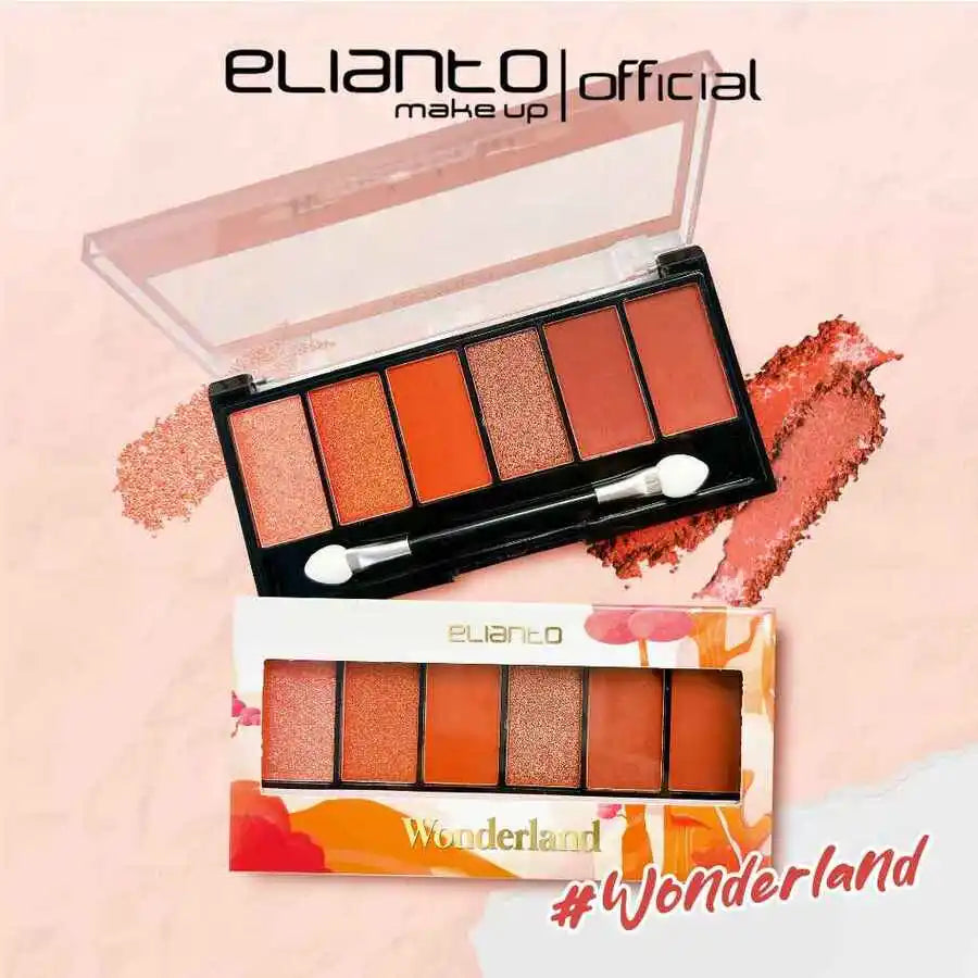 Elianto 6 color eyeshadow palette for day and night makeup looks